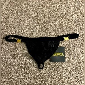 Andrew Christian Bubble Mesh Buckle Thong w/ Almost Naked - Small